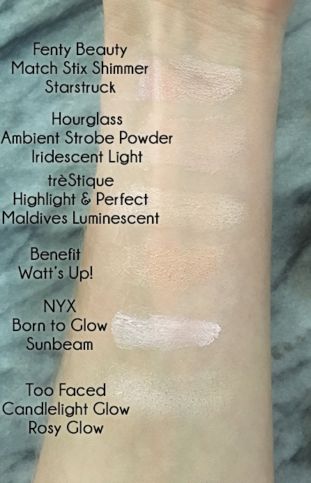 highlighter swatches